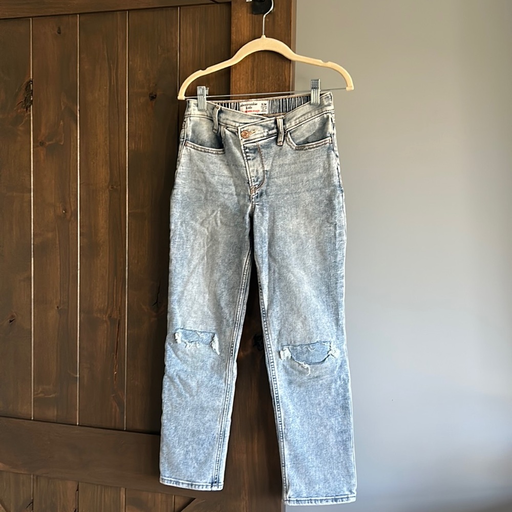 Abercrombie Kids high-rise Ankle straight Jegging | Acid Wash| Size 11/12 Slim